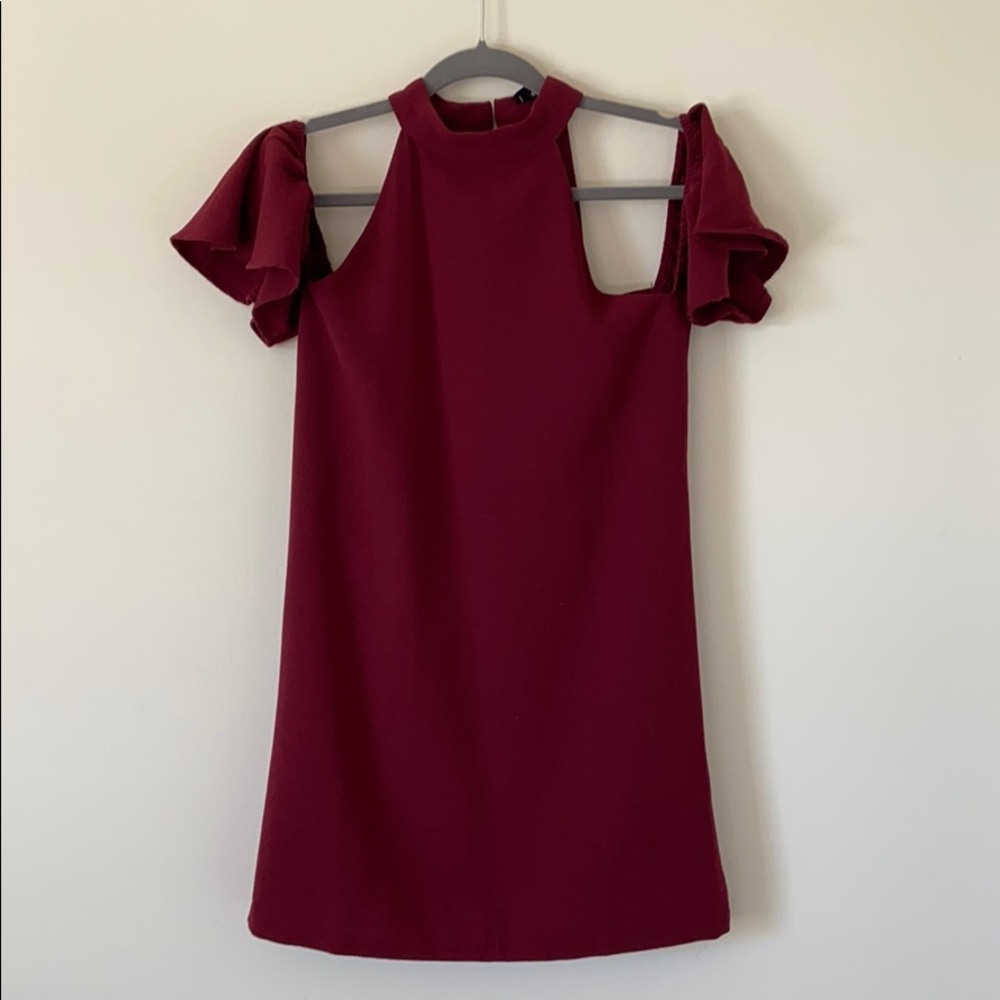 Holy Sharp Cold Shoulder High Neck Dress